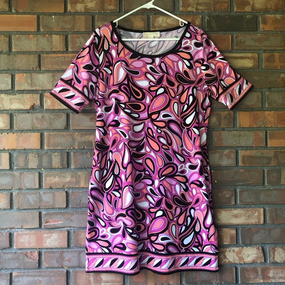 NWOT MICHAEL KORS Calabasas Paisley Sheath Shift Dress Womans XL Mod Prin… - Picture 2 of 6